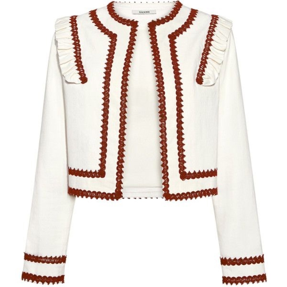 GANNI Idaho Embroidered Trim Jacket